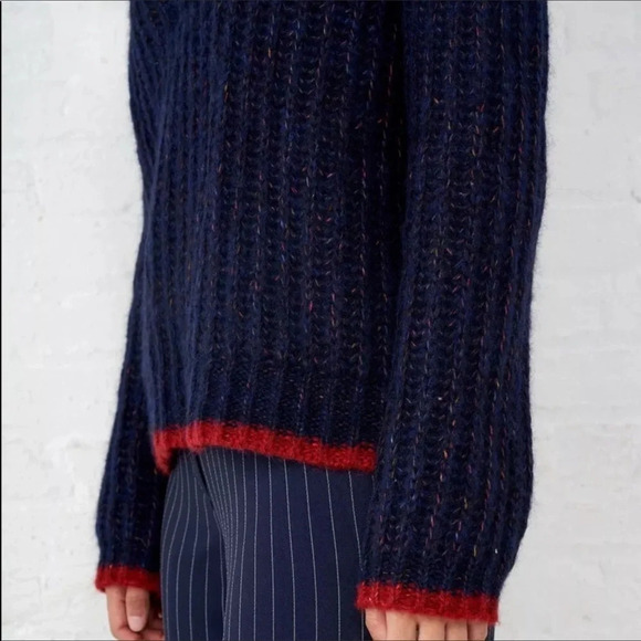 NWT LA Ligne Navy Fuzzy Wuzzy Knit Sweater XS - Picture 3 of 10